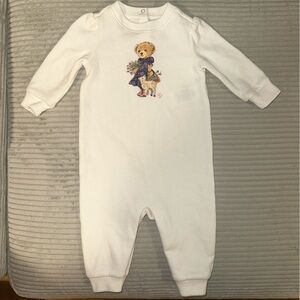 Polo by Ralph Lauren White Bodysuit with Bear Design